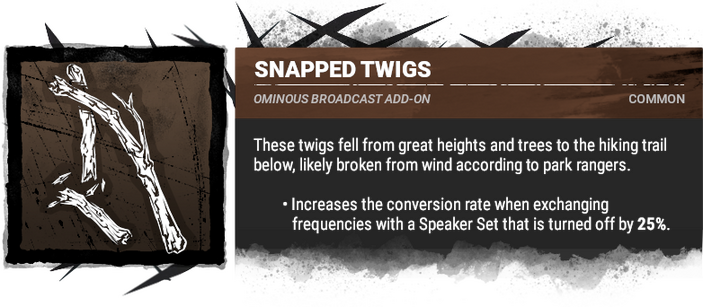 snapped twigs