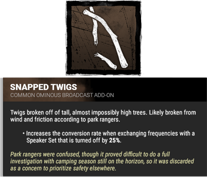 snapped twigs