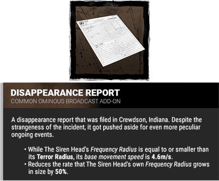 disappearance report