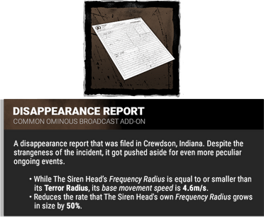 disappearance report
