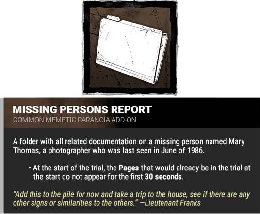 missing persons report missing persons report