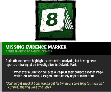 missing evidence marker
