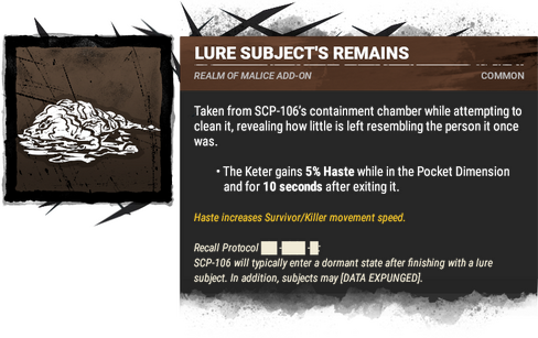 lure subject's remains