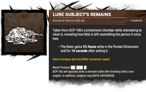 lure subject's remains lure subject's remains