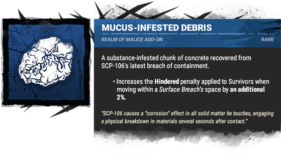 mucus-infested debris