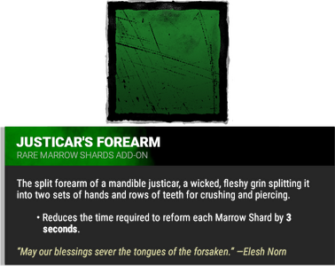 justicar&#39;s forearm