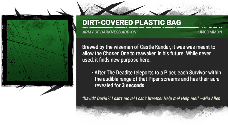 dirt-covered plastic bag