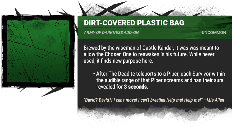 dirt-covered plastic bag