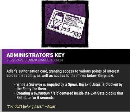 administrator's key administrator's key