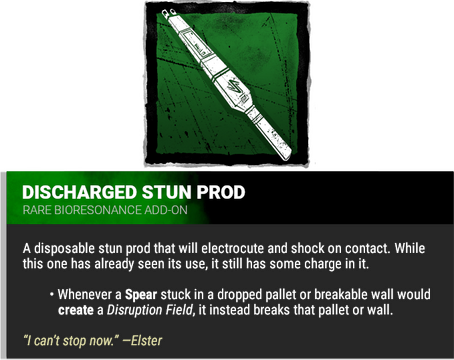 discharged stun prod