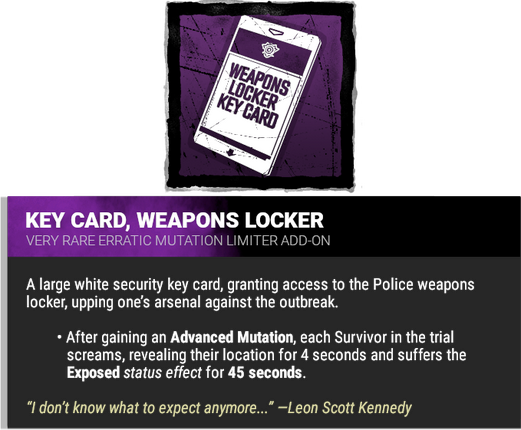 key card, weapons locker