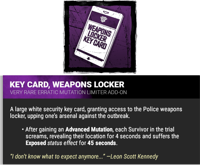 key card, weapons locker key card, weapons locker