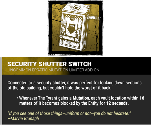security shutter switch