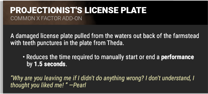 Projectionist's License Plate