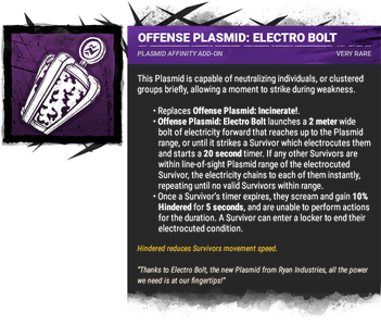 Offense Plasmid: Electro Bolt Offense Plasmid: Electro Bolt