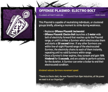 Offense Plasmid: Electro Bolt