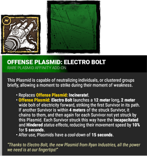 offense plasmid: electro bolt