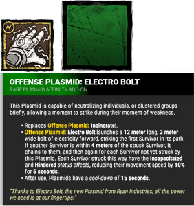 offense plasmid: electro bolt