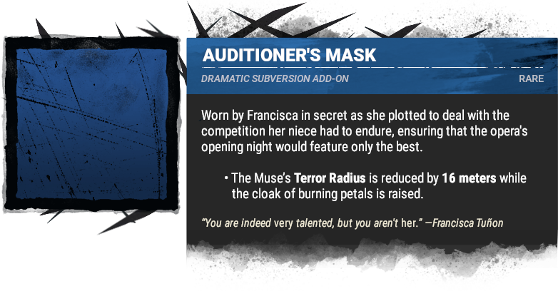 auditioner&#39;s mask