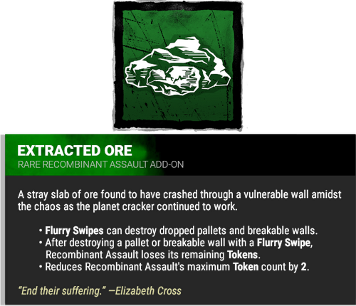 extracted ore